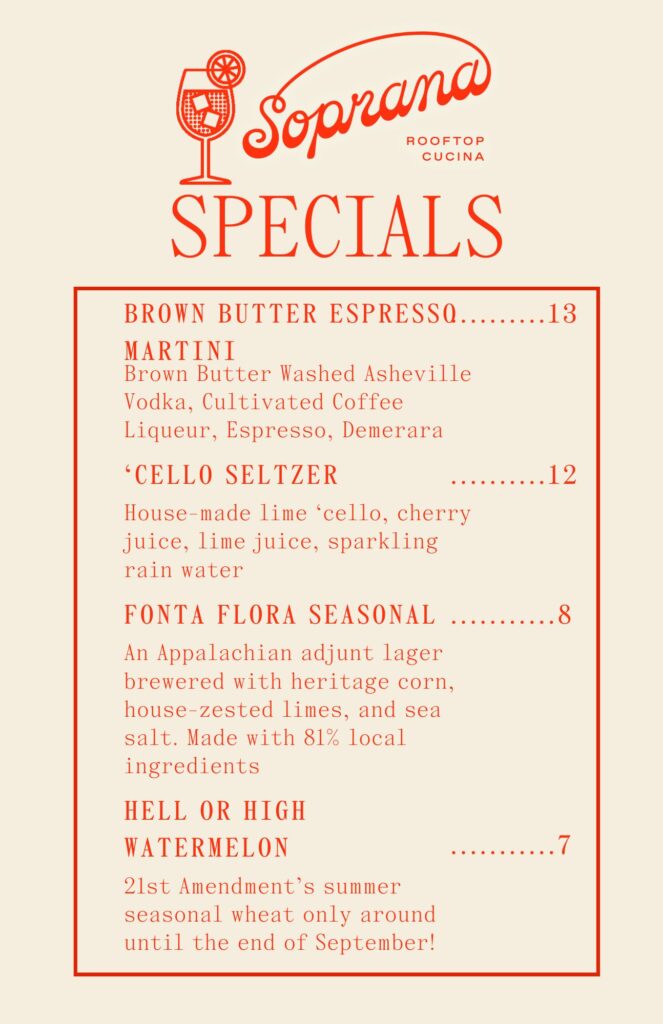 Soprana Specials Menu 1 1